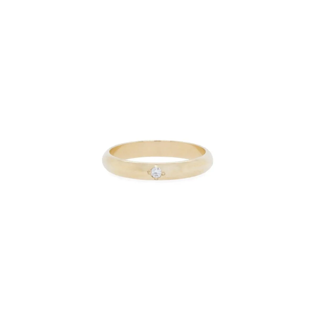 14k Gold Ring With Single Star Set Diamond