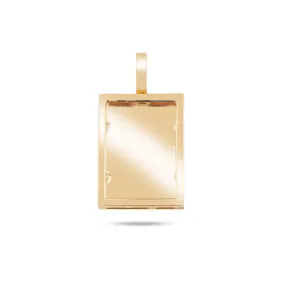 14K Solid Gold Rectangle Picture Pendant