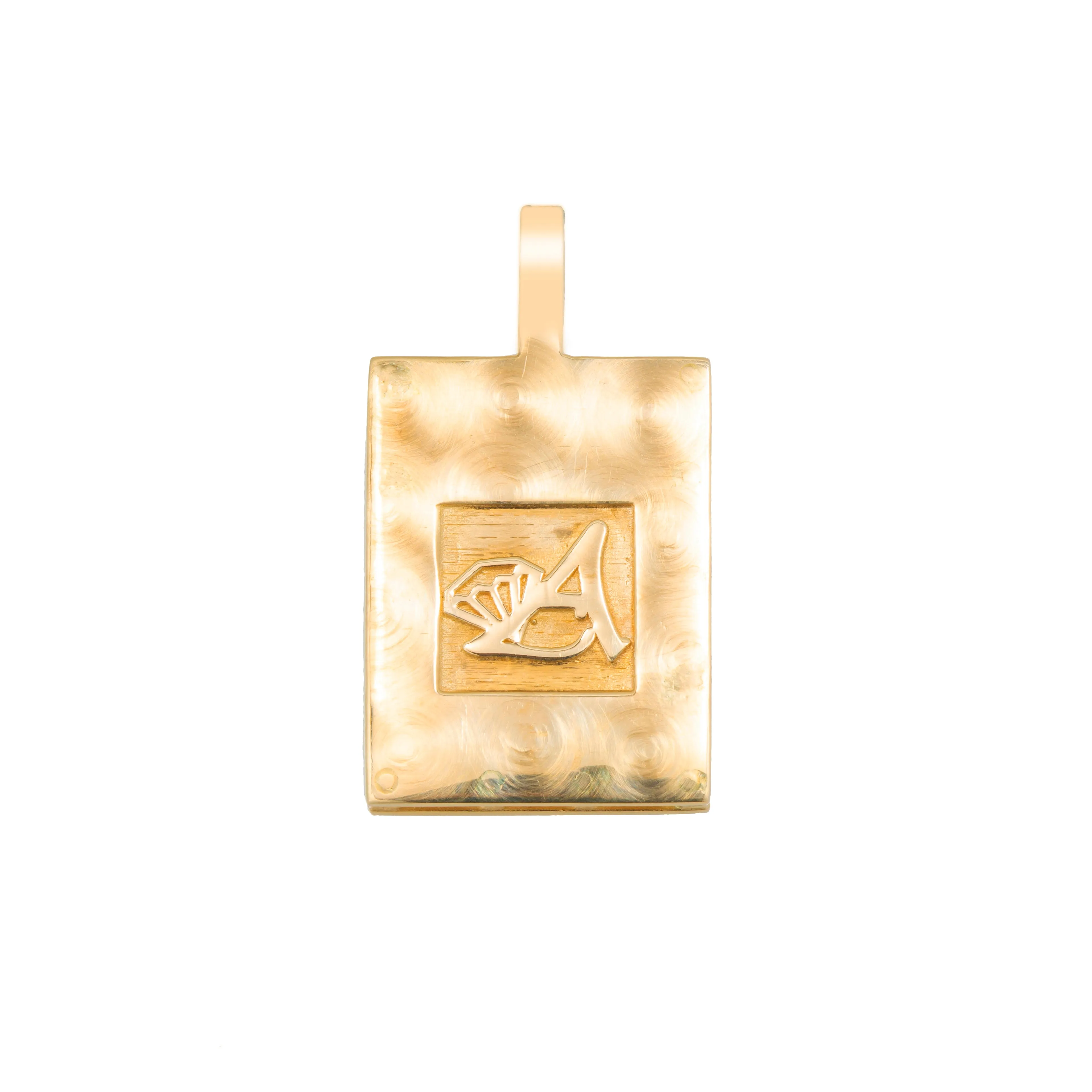 14K Solid Gold Rectangle Picture Pendant