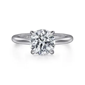14K White Gold 'Ali' Round Diamond Engagement Ring