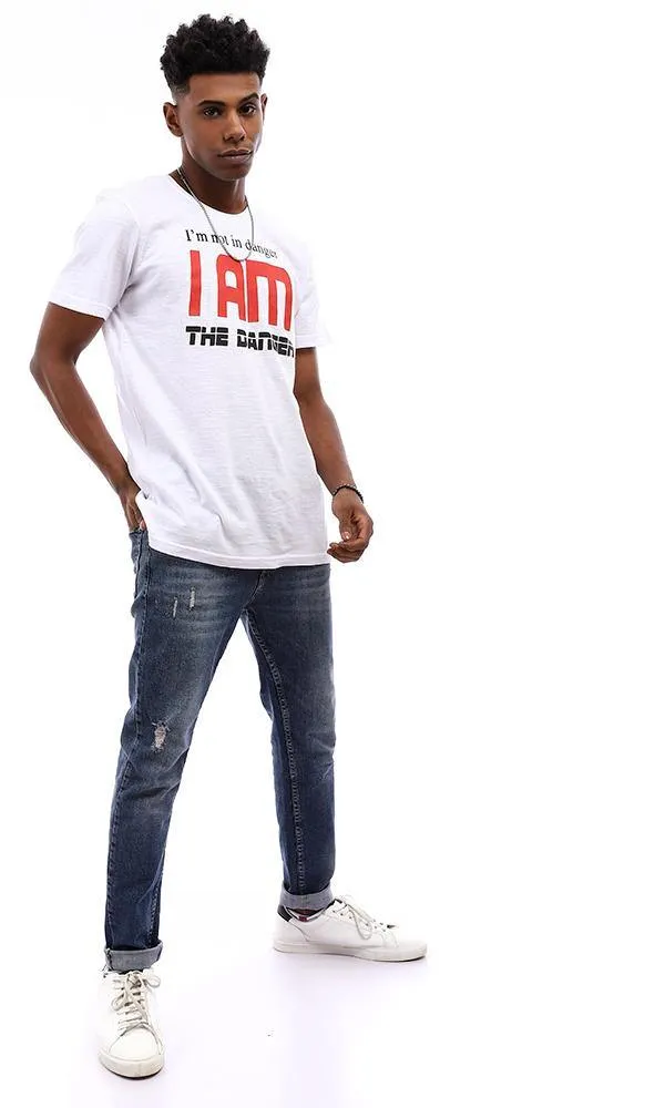 57572 "I Am The Danger" Printed T-Shirt - White