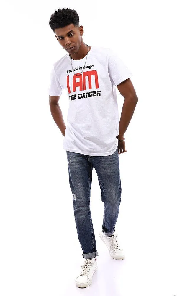 57572 "I Am The Danger" Printed T-Shirt - White