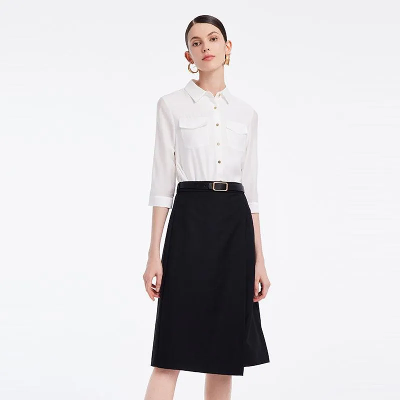 Acetate Shirt Set With Leather Belt
