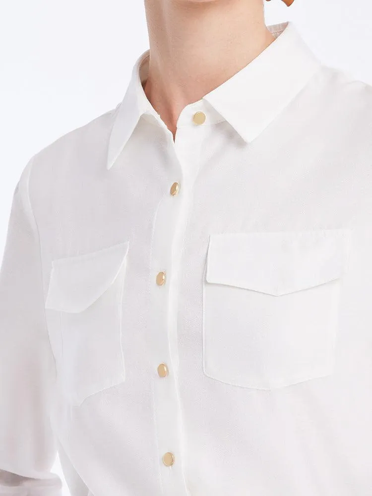 Acetate Shirt Set With Leather Belt