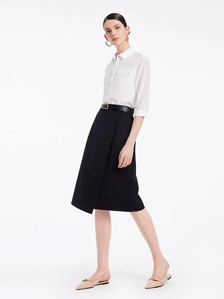 Acetate Shirt Set With Leather Belt