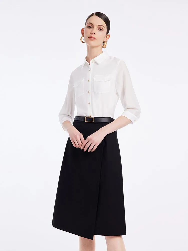 Acetate Shirt Set With Leather Belt