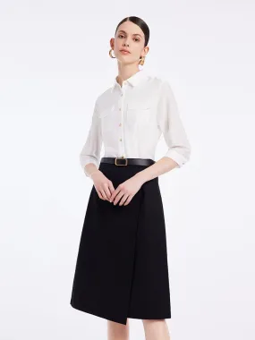 Acetate Shirt Set With Leather Belt