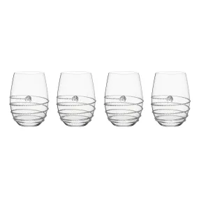 Amalia Stemless White Wine Glass Set/4