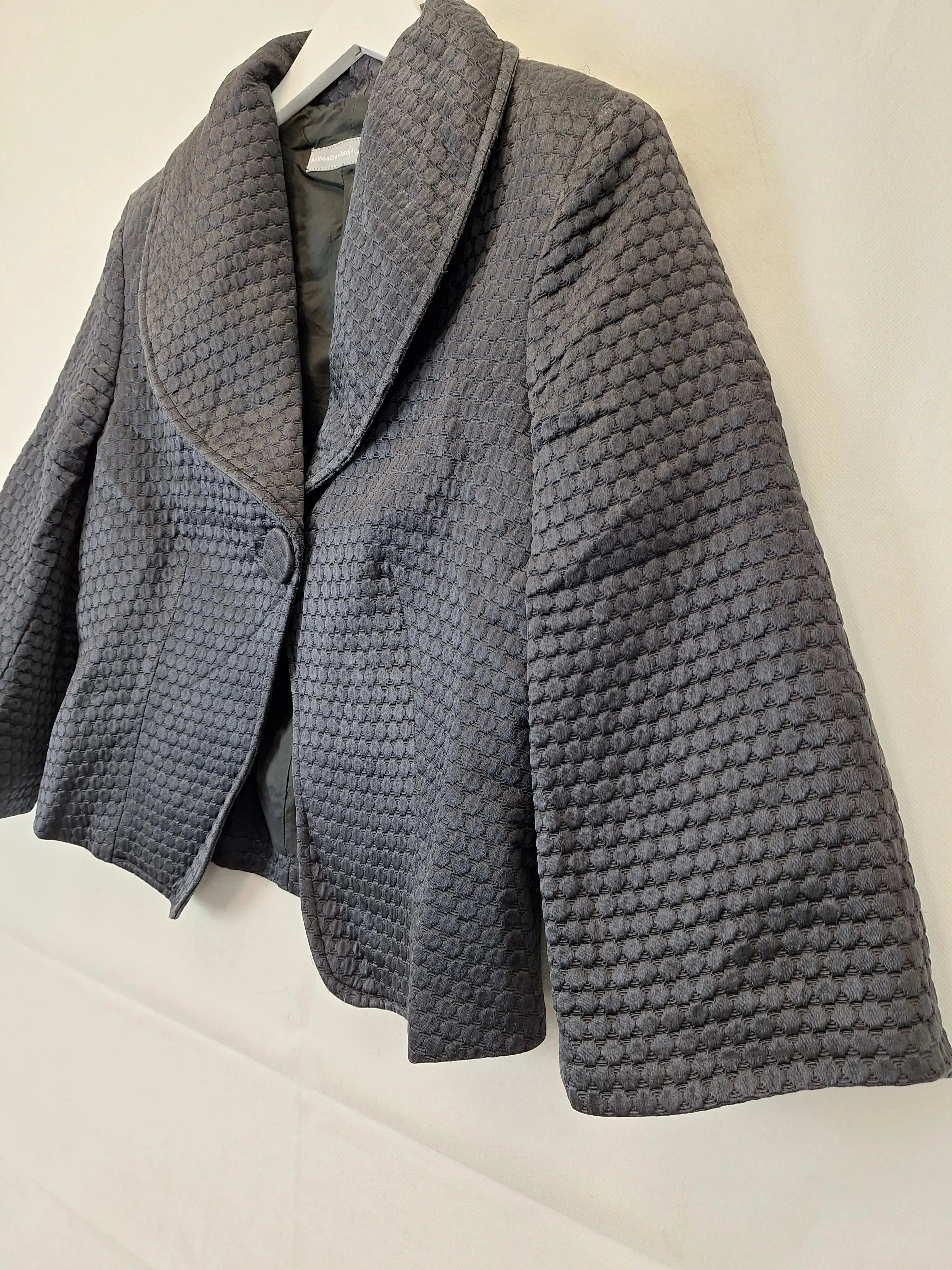 Anthea Crawford Cropped Jacquard Evening Jacket Size 8