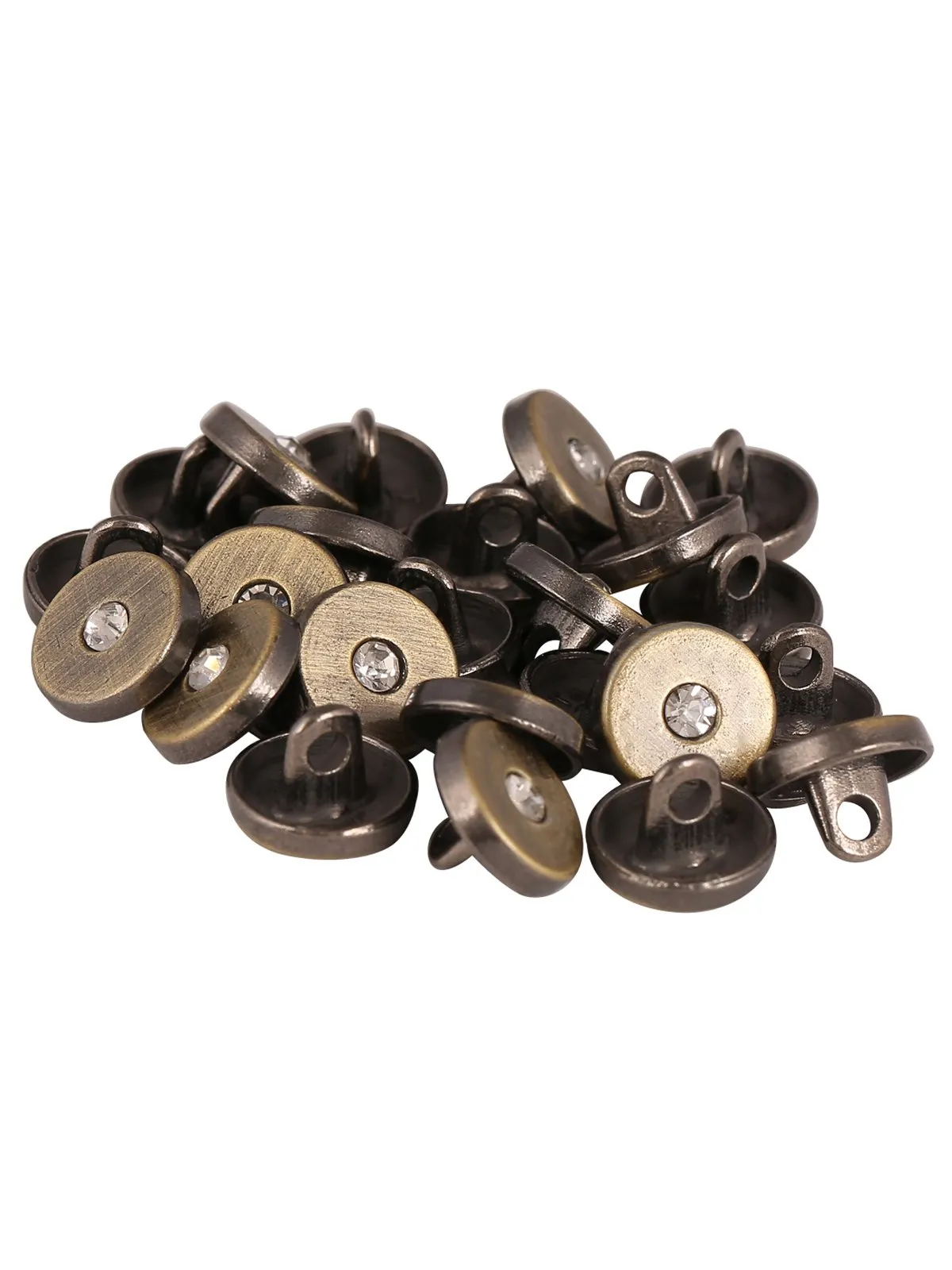 Antique Brass Round Shape Diamond Metal Button