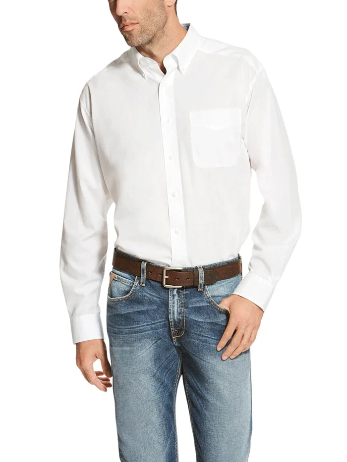 Ariat 10020331 Mens Wrinkle Free Solid Shirt White