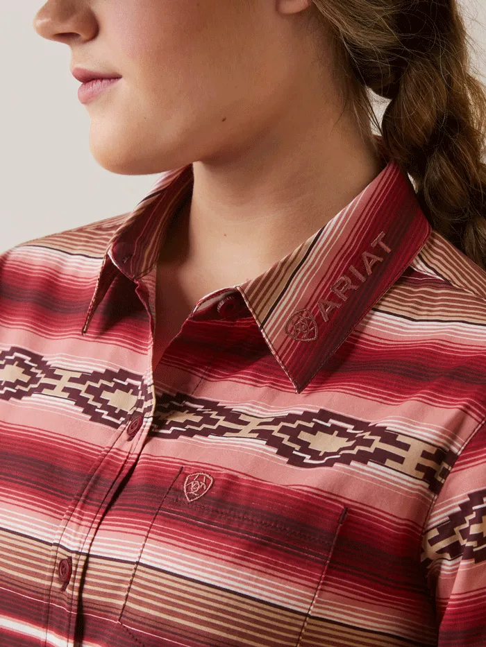 Ariat 10046564 Womens Wrinkle Resist Team Kirby Stretch Shirt Blushing Serape