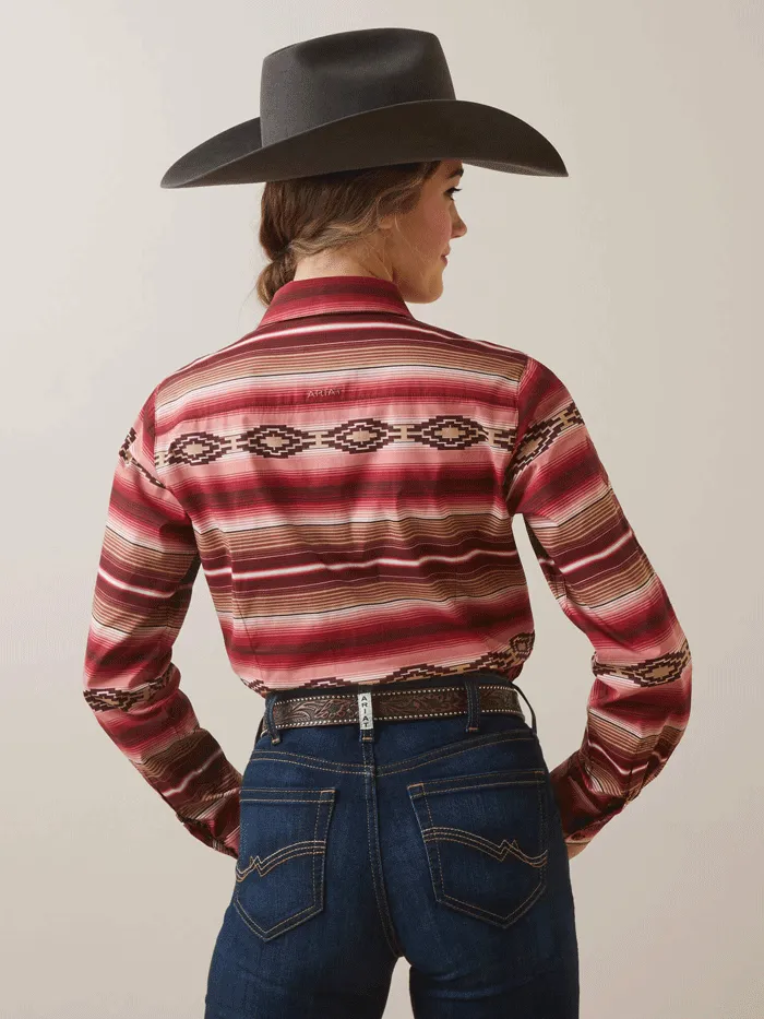 Ariat 10046564 Womens Wrinkle Resist Team Kirby Stretch Shirt Blushing Serape