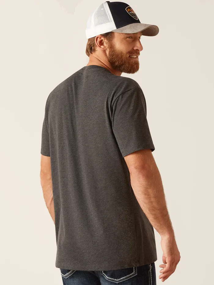 Ariat 10047881 Mens License Plate Cowboy T-Shirt Charcoal Heather