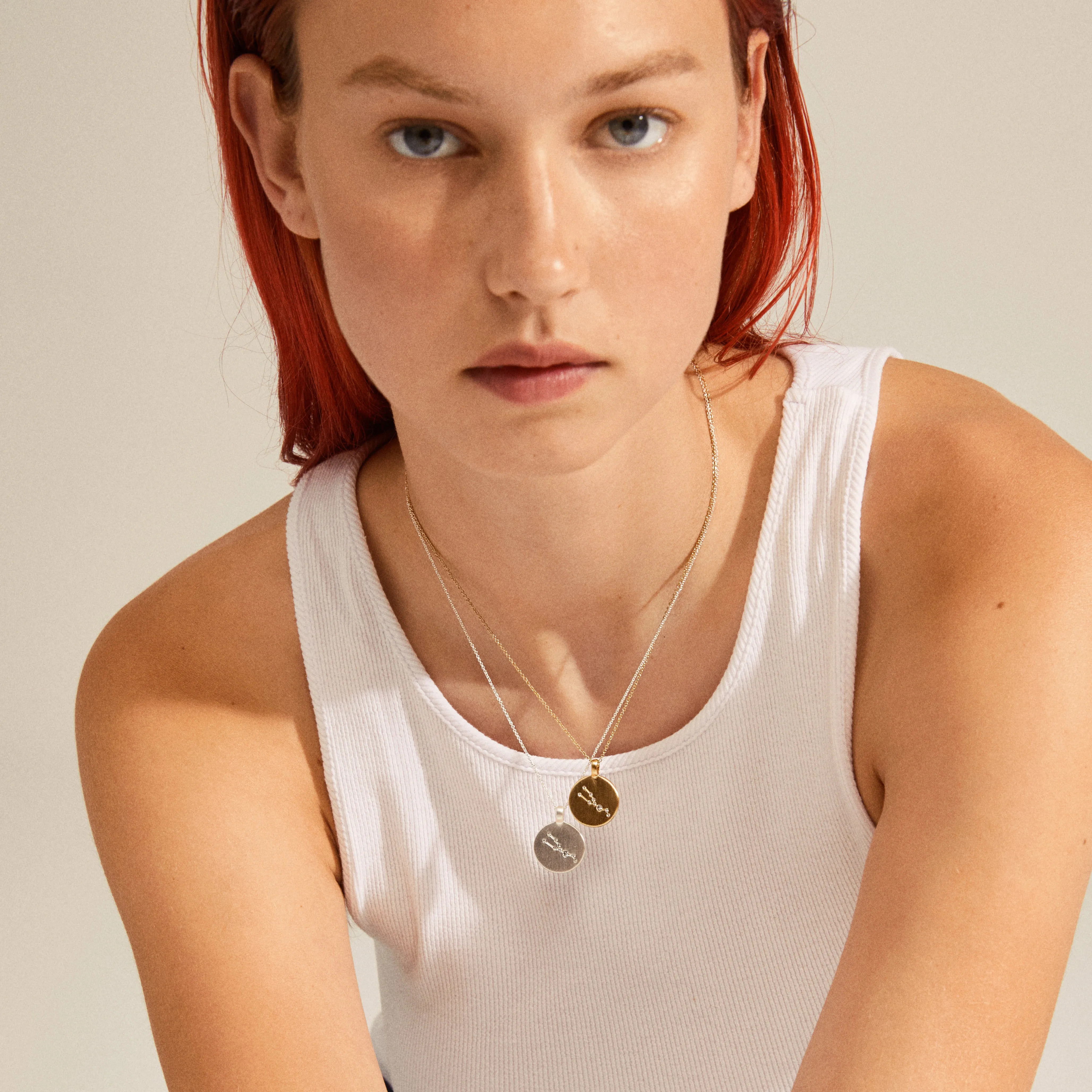 ARIES Zodiac Sign Coin Necklace, gold-plated