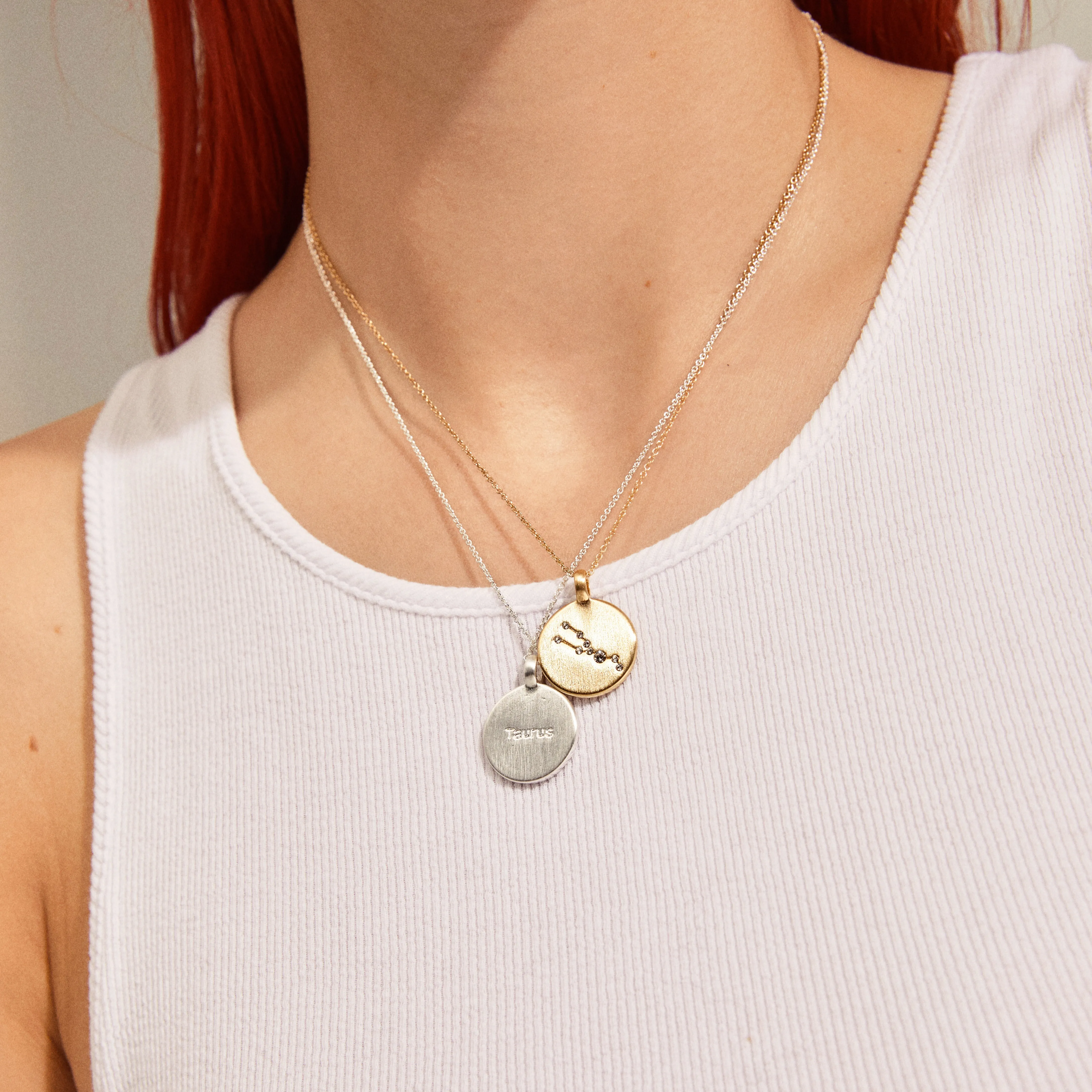ARIES Zodiac Sign Coin Necklace, gold-plated
