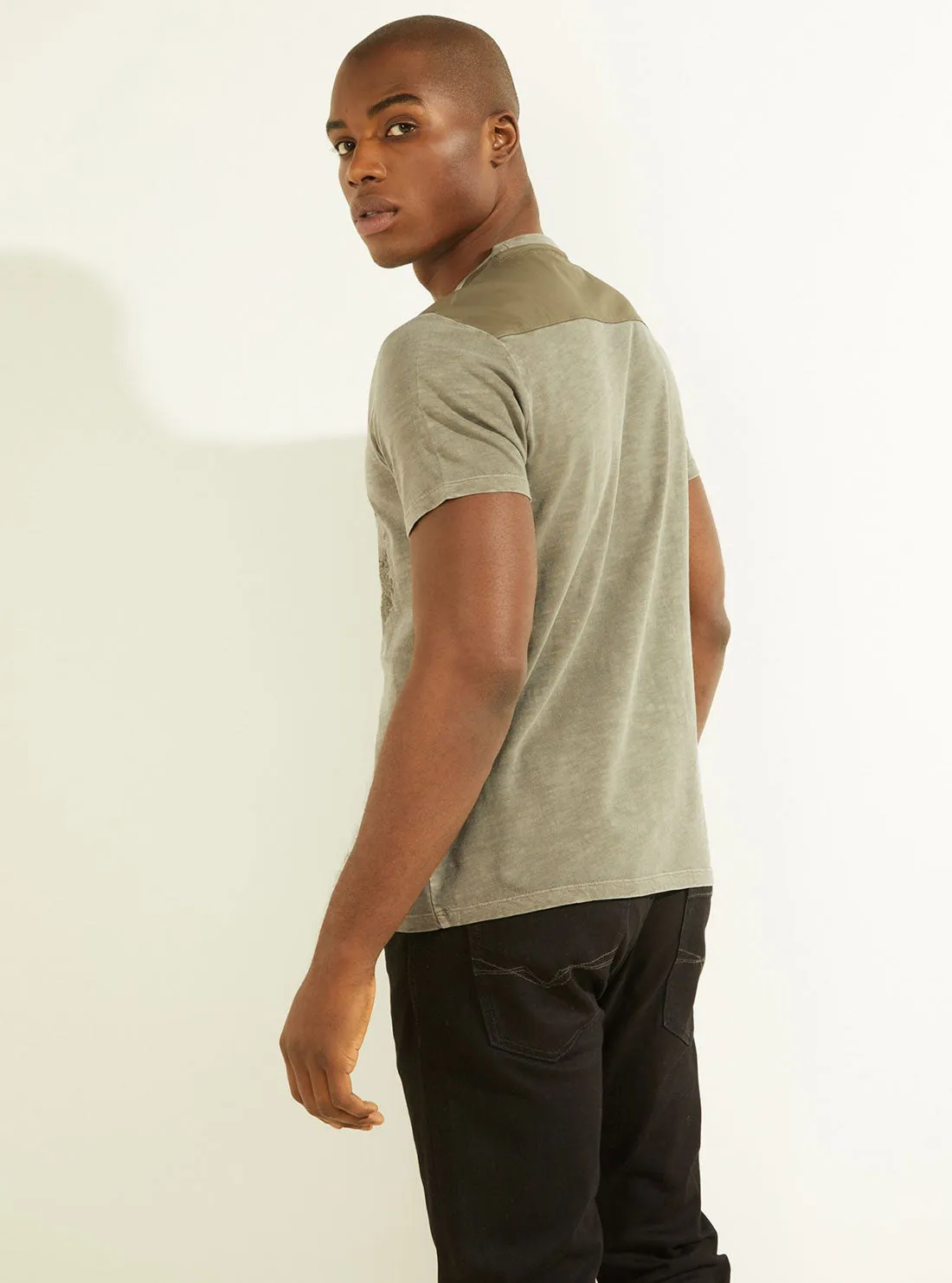 Army Olive David Embroidered T-Shirt