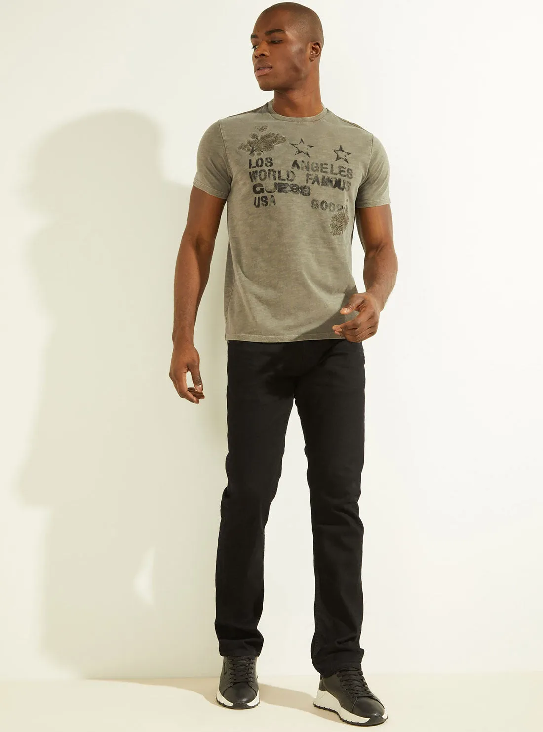 Army Olive David Embroidered T-Shirt