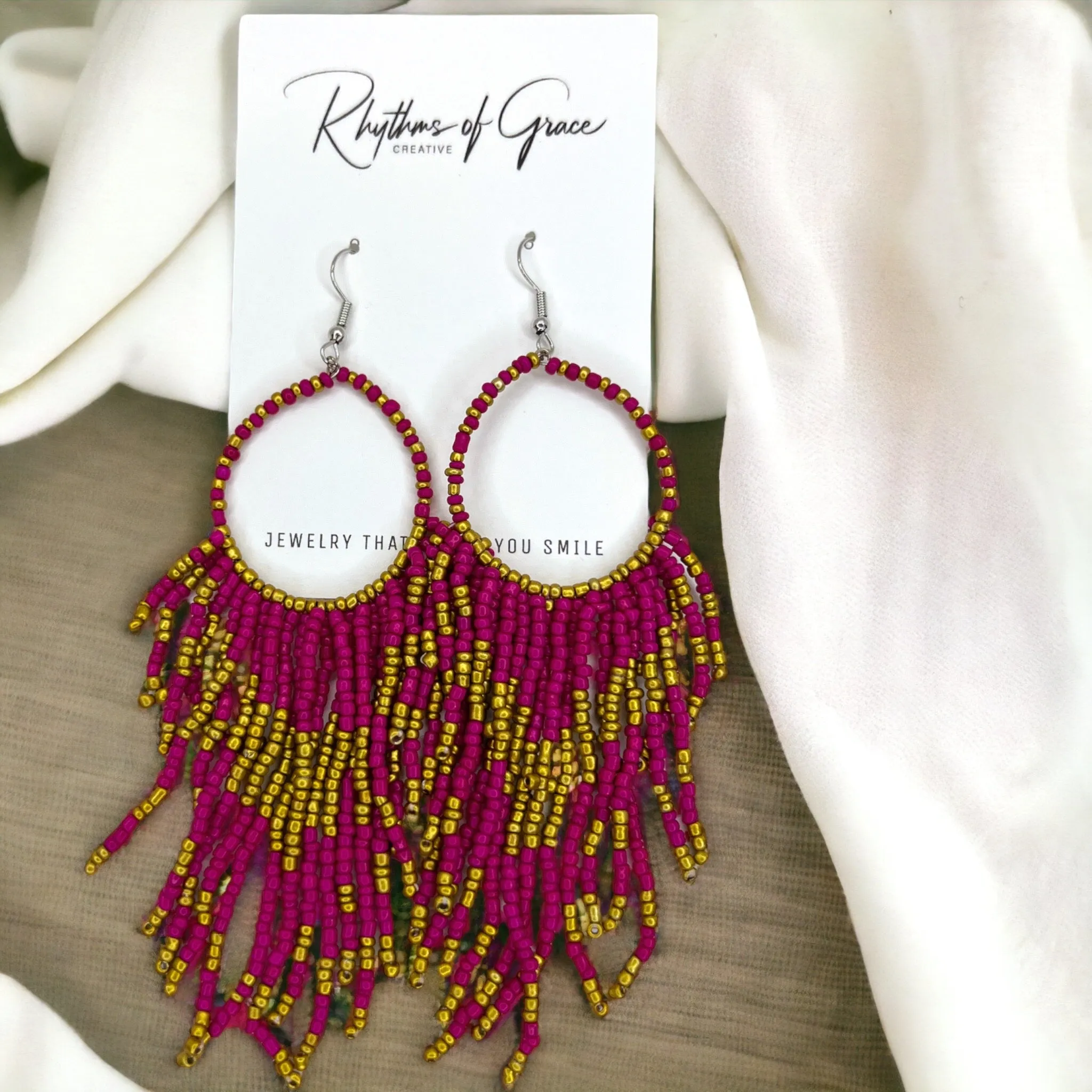 Beaded Boho Earrings - Bohemian Earrings, Beaded Earrings, Boho Chic, Beaded Accessories