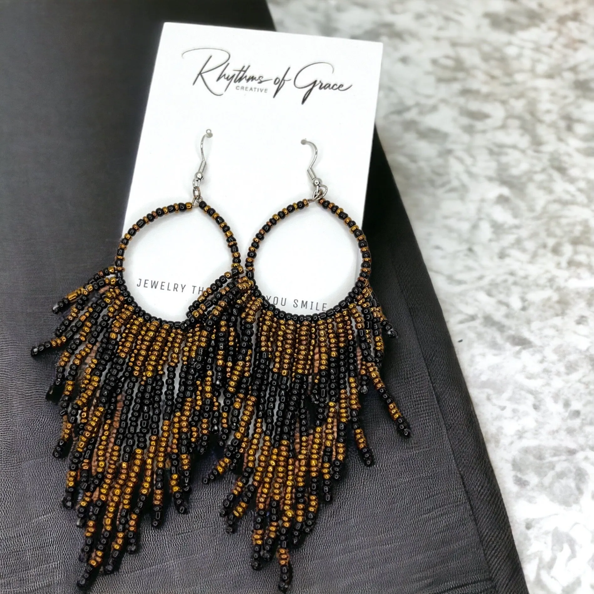 Beaded Boho Earrings - Bohemian Earrings, Beaded Earrings, Boho Chic, Beaded Accessories