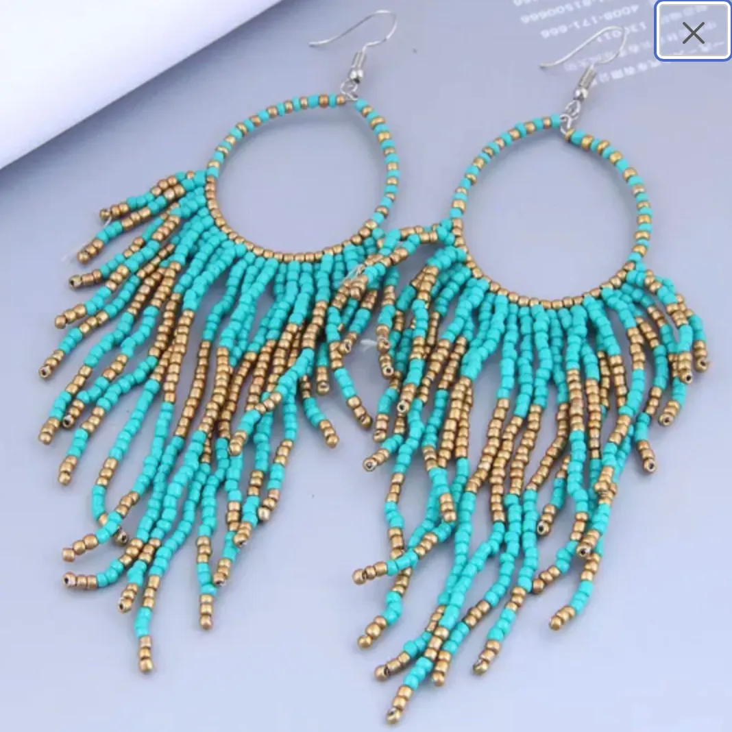 Beaded Boho Earrings - Bohemian Earrings, Beaded Earrings, Boho Chic, Beaded Accessories