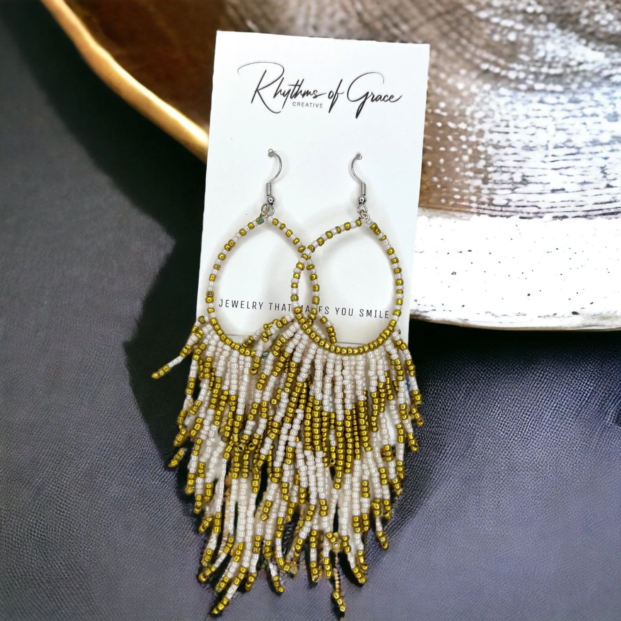 Beaded Boho Earrings - Bohemian Earrings, Beaded Earrings, Boho Chic, Beaded Accessories
