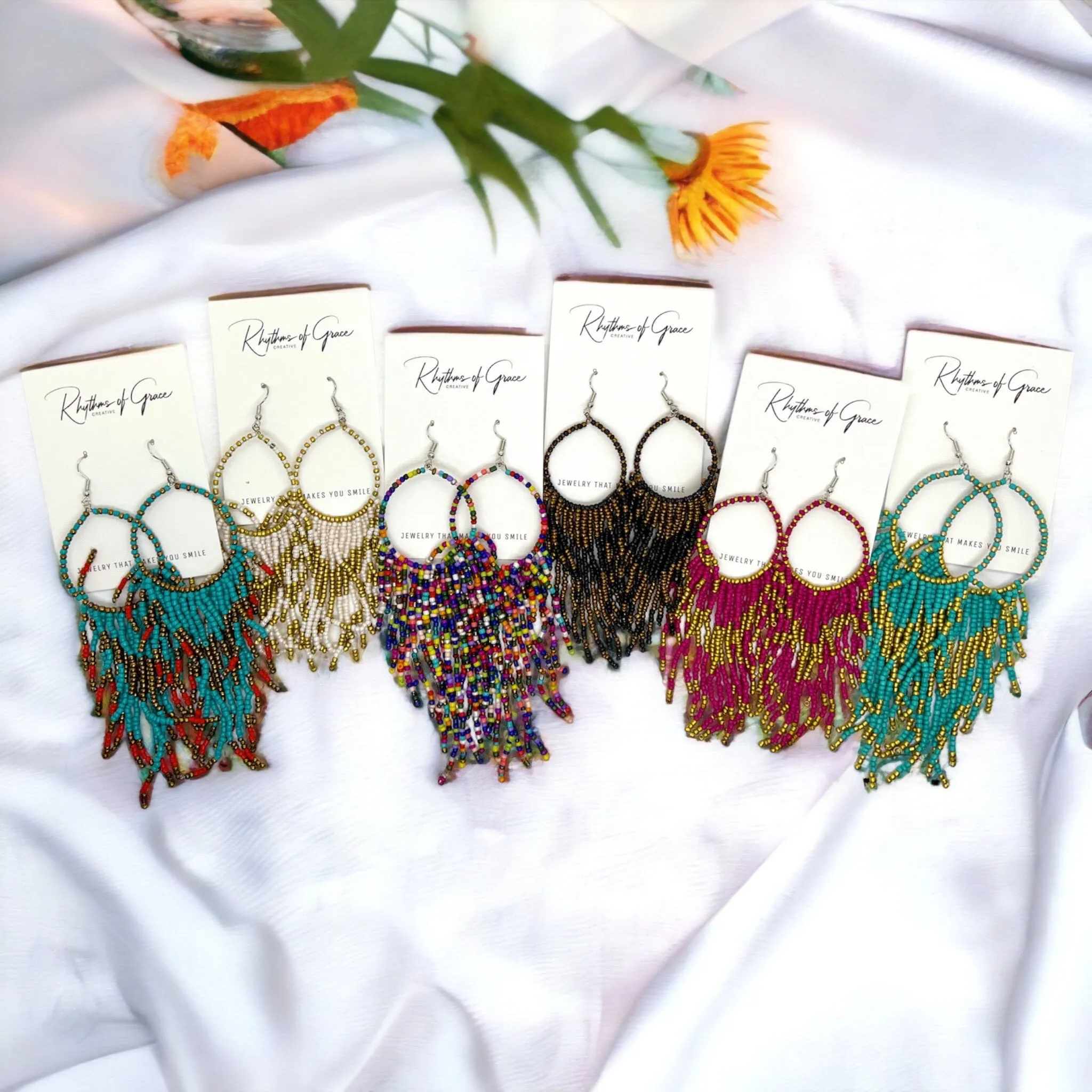 Beaded Boho Earrings - Bohemian Earrings, Beaded Earrings, Boho Chic, Beaded Accessories