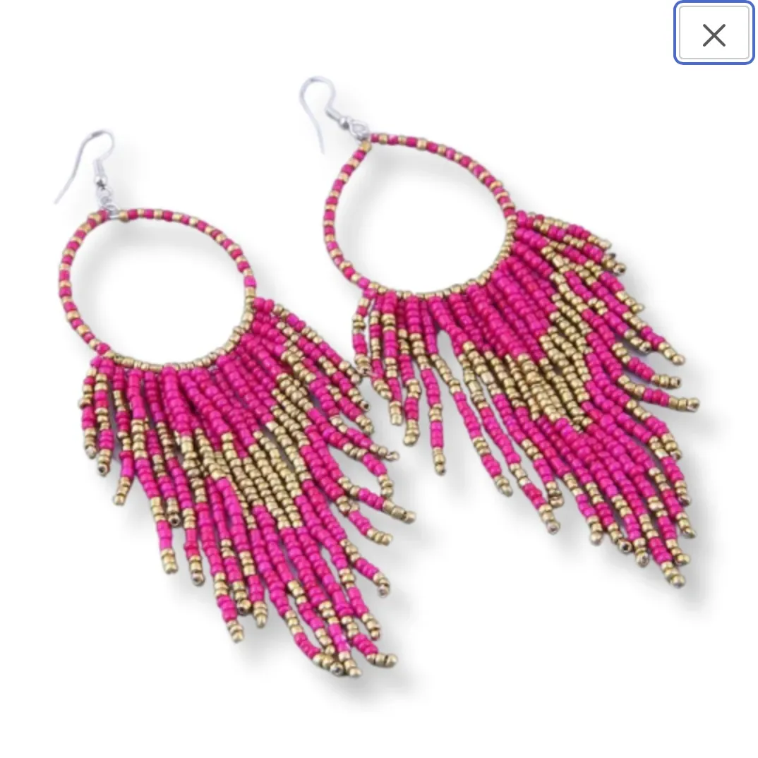 Beaded Boho Earrings - Bohemian Earrings, Beaded Earrings, Boho Chic, Beaded Accessories
