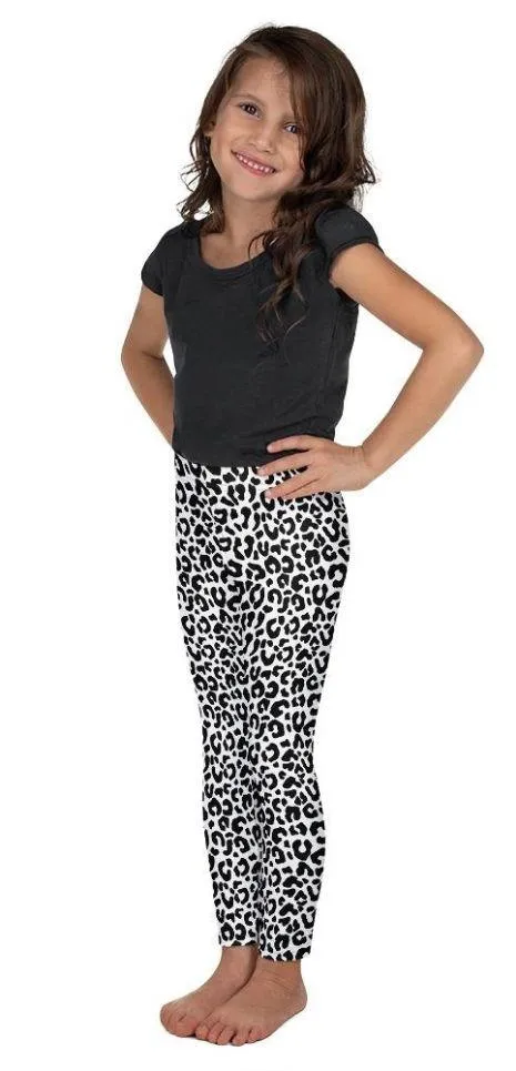 Black & White Leopard Kid's Leggings