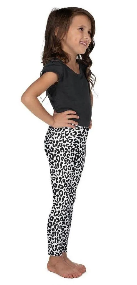 Black & White Leopard Kid's Leggings