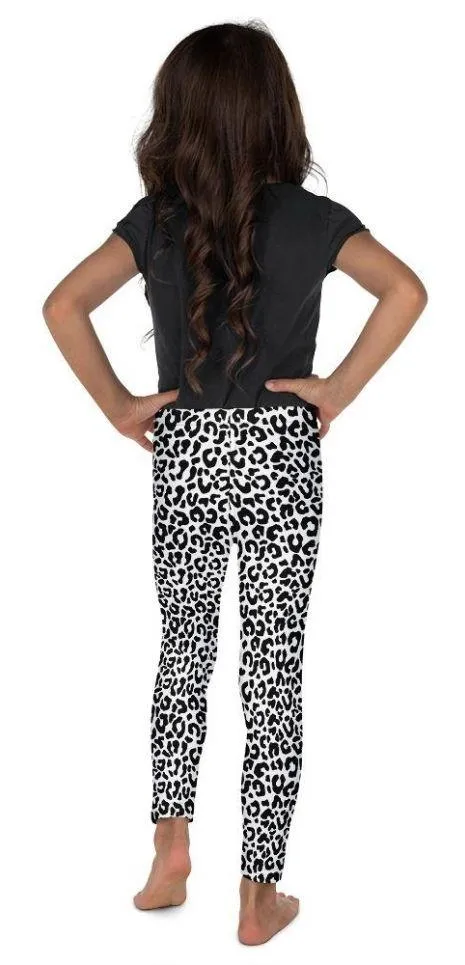 Black & White Leopard Kid's Leggings