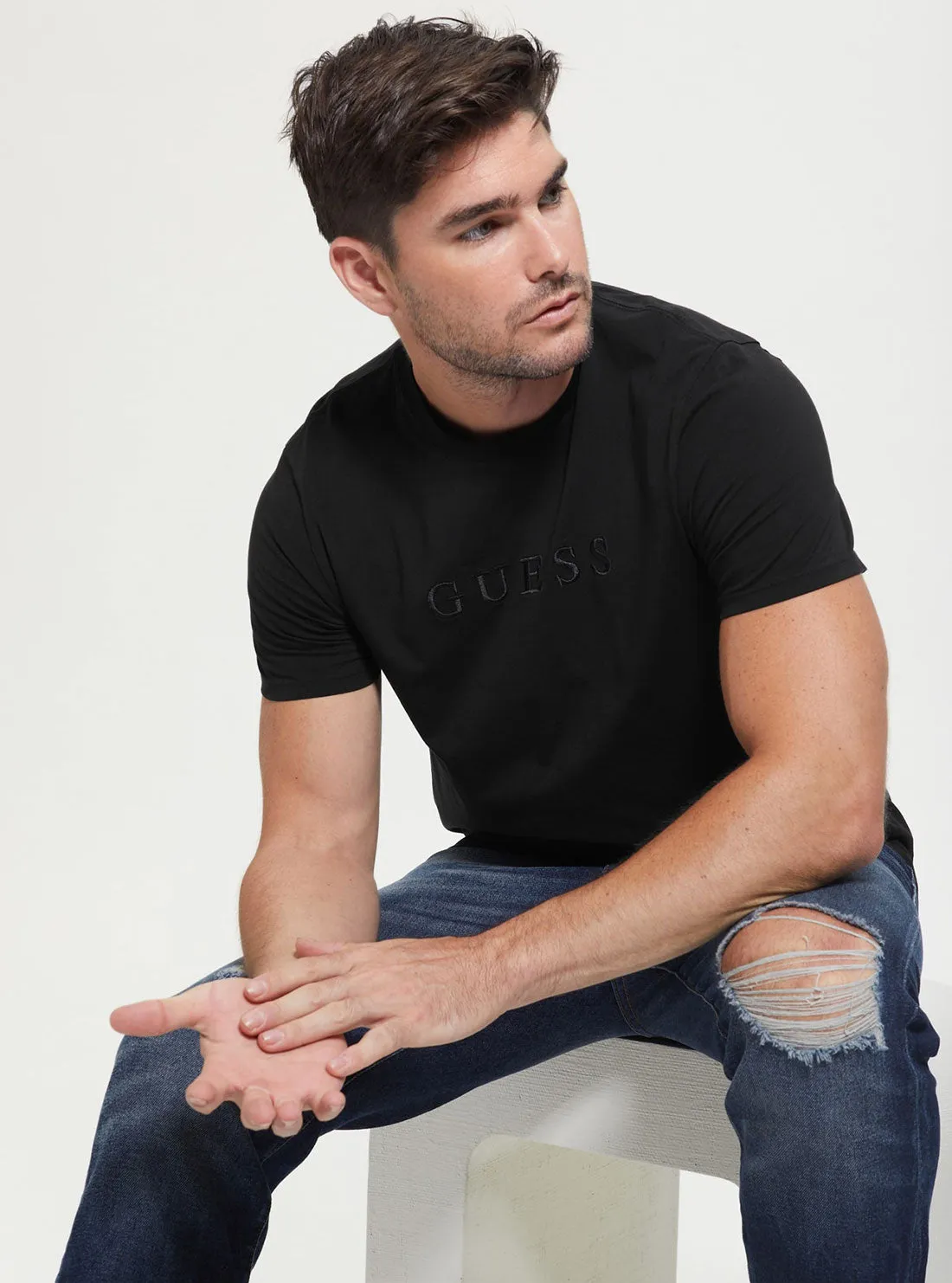 Black Pima Logo T-Shirt