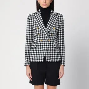 BLACK/WHITE DOUBLE-BREASTED CHECKED JACKET