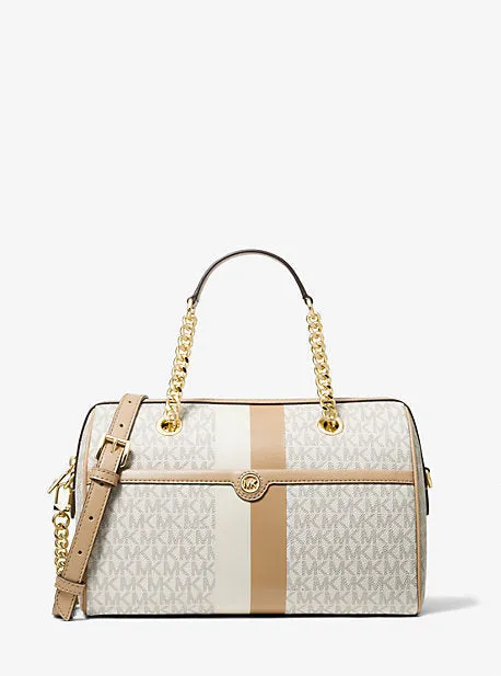 Blaire Medium Logo Stripe Satchel