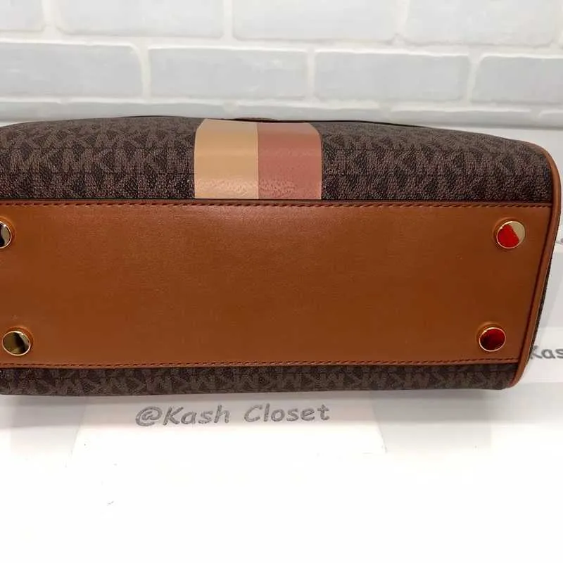 Blaire Medium Logo Stripe Satchel