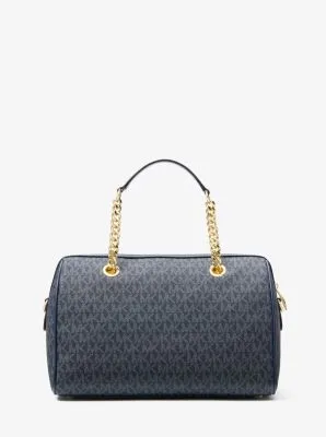 Blaire Medium Logo Stripe Satchel