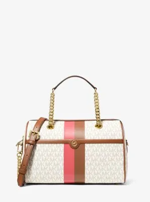 Blaire Medium Logo Stripe Satchel