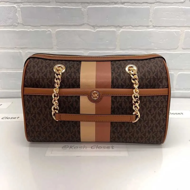 Blaire Medium Logo Stripe Satchel