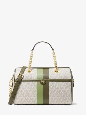 Blaire Medium Logo Stripe Satchel