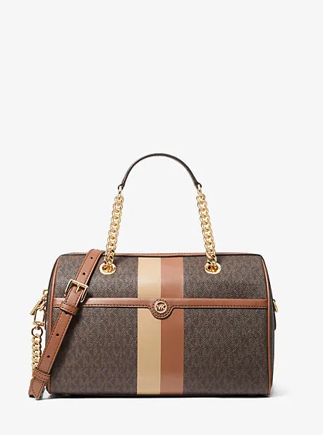 Blaire Medium Logo Stripe Satchel