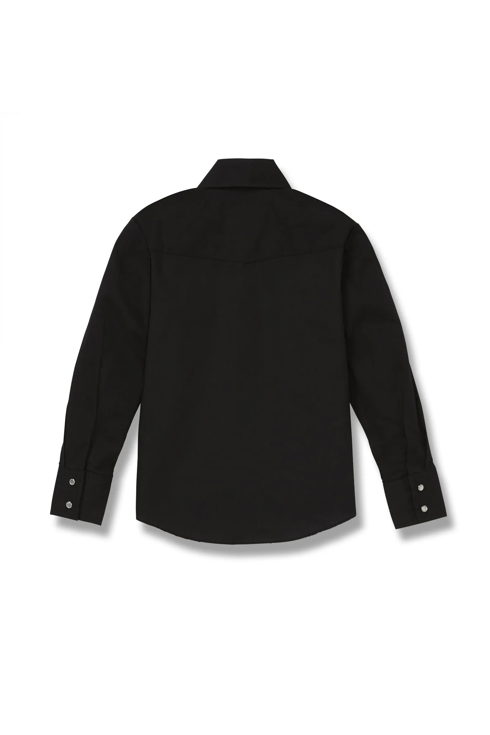 Boy's Ely Cattleman Long Sleeve Solid Black Western Snap Shirt