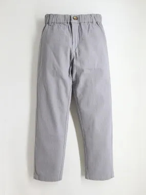 Boys Grey Solid Twill Chinos