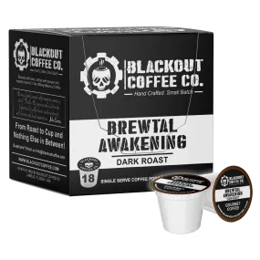 BREWTAL AWAKENING DARK ROAST COFFEE PODS 18CT