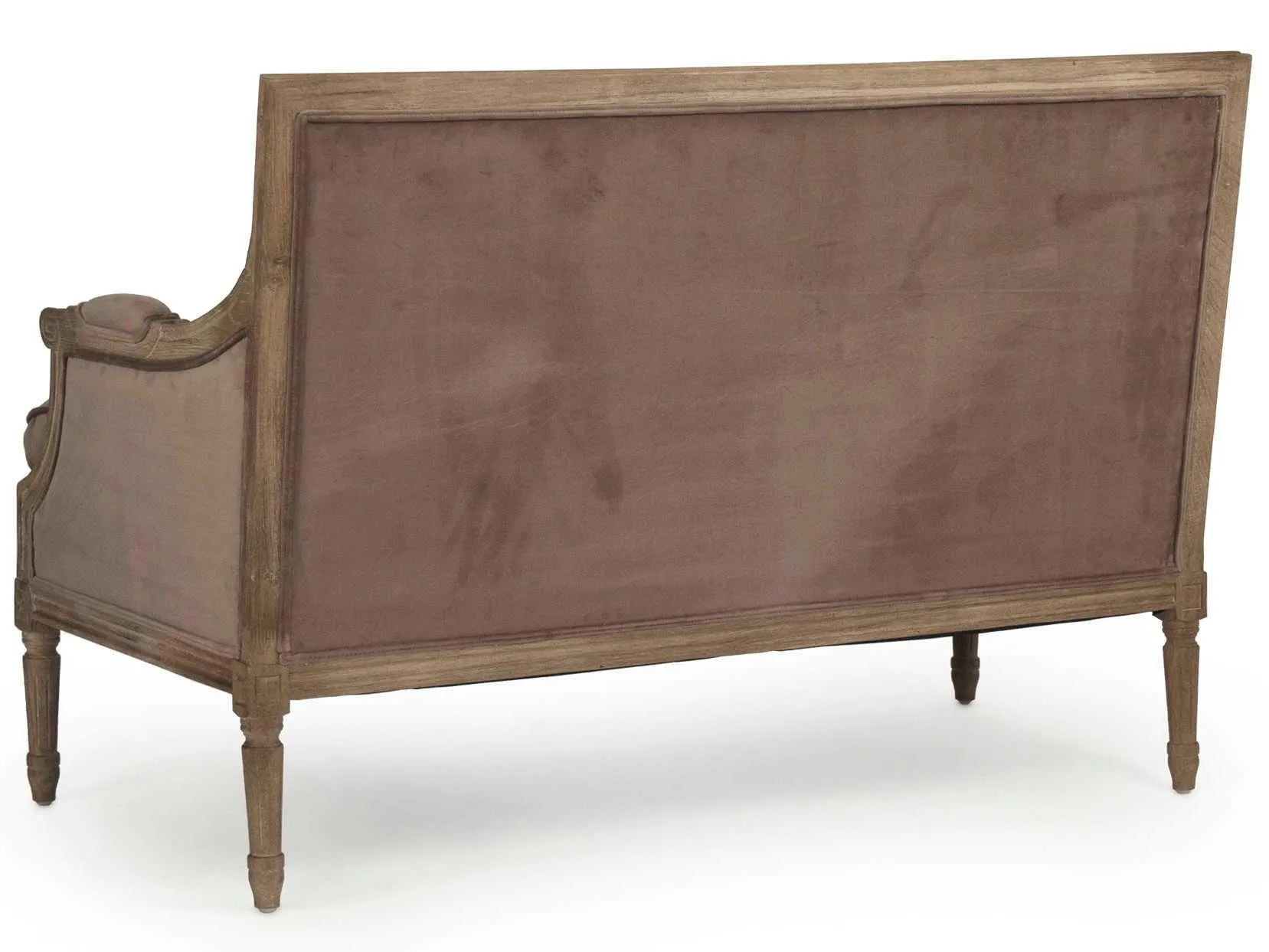 Brown Velvet French Louis Settee