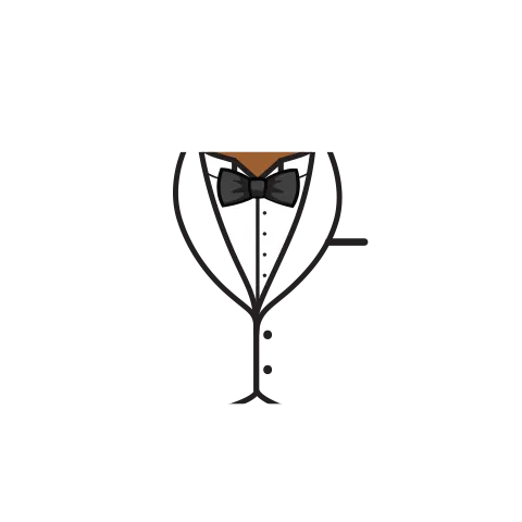 Buttoned Up Tuxedo with Bowtie - Custom Design Minifigure Torso