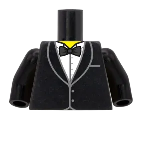 Buttoned Up Tuxedo with Bowtie - Custom Design Minifigure Torso