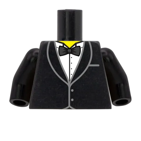 Buttoned Up Tuxedo with Bowtie - Custom Design Minifigure Torso