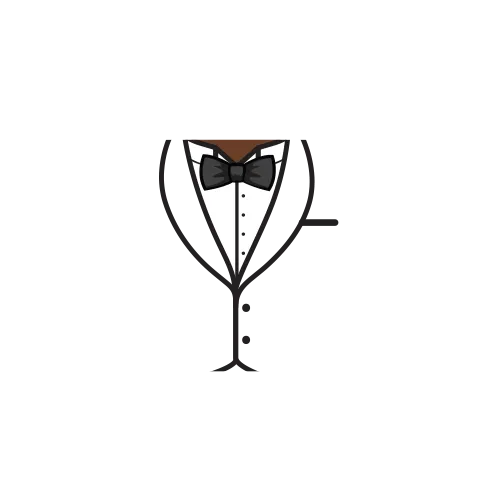 Buttoned Up Tuxedo with Bowtie - Custom Design Minifigure Torso