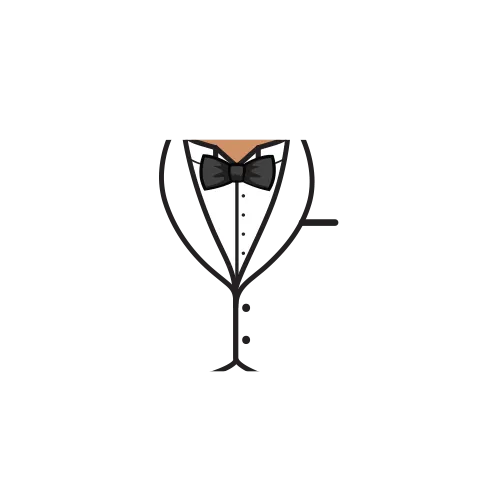 Buttoned Up Tuxedo with Bowtie - Custom Design Minifigure Torso