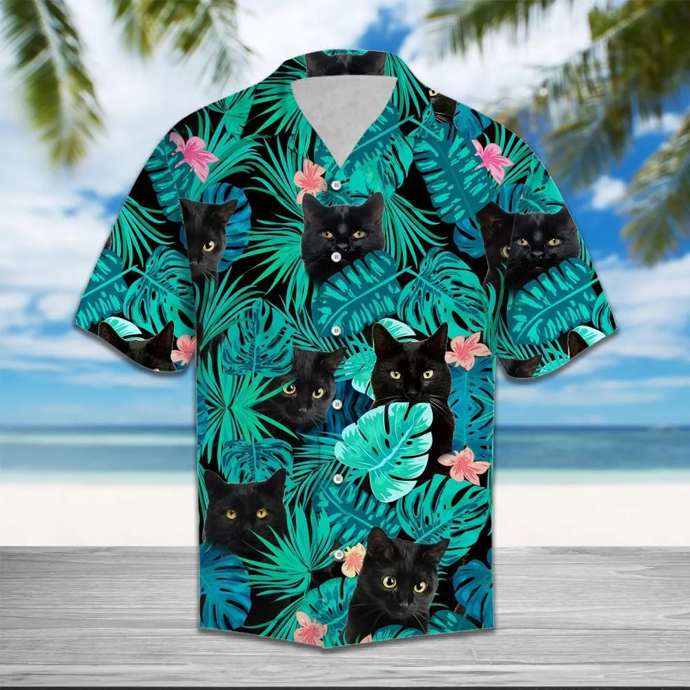 Cat Hawaii 3D Button Shirt